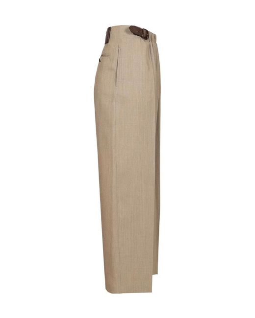 Loewe Gray Pressed Crease Belted Trousers