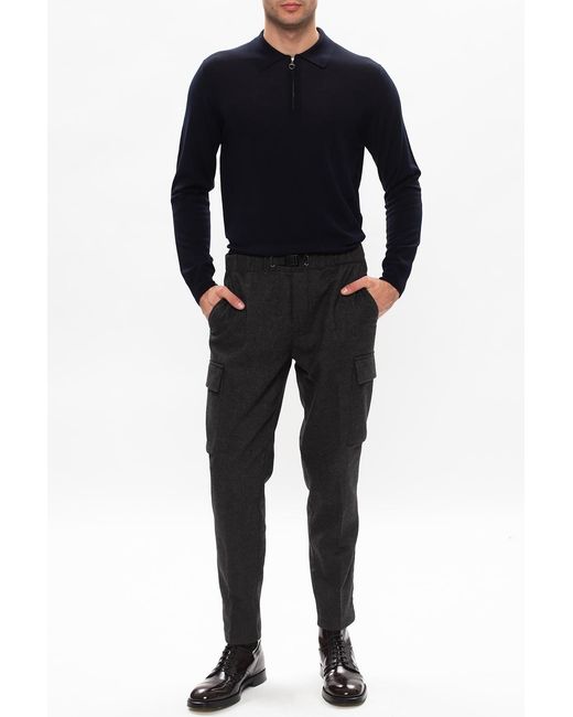 Ferragamo Blue Half-Zip Fastening Polo Jumper for men