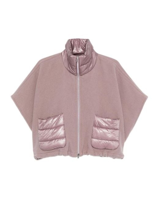 Herno Purple A-Shape Resort Short Poncho