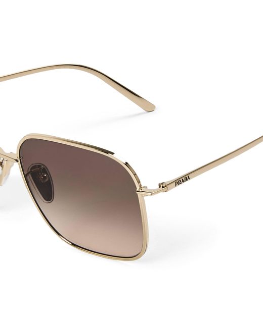 Prada White Minimalist Square Sunglasses