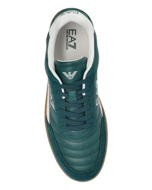 EA7 Green Logo Printed Lace-Up Sneakers for men