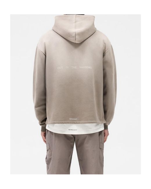 Represent Gray Logo-Embellished Hoodie for men
