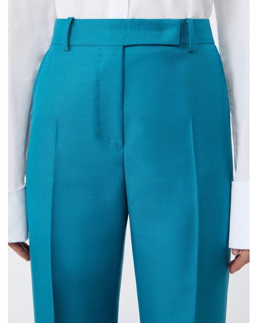 Max Mara Blue Mxmtalco Pleated Tailored Trousers