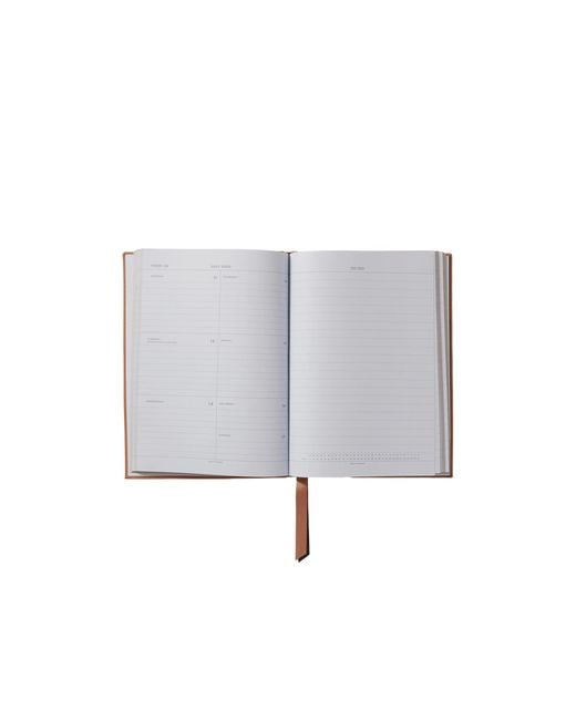 Smythson Brown Soho 2022 Textured-Leather Diary