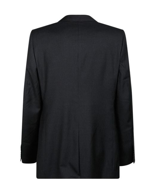 Dolce & Gabbana Black Pinstriped Single-Breasted Blazer for men