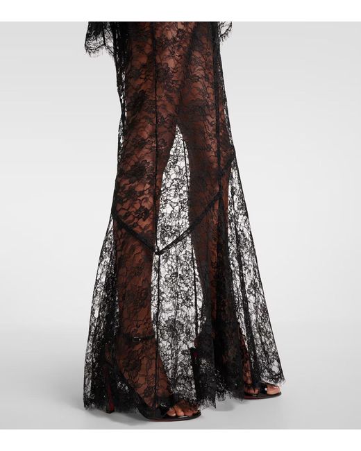 Alessandra Rich Black Lace Gown