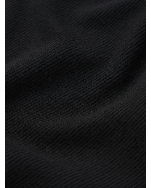 FRAME Black Ribbed High-Neck Top