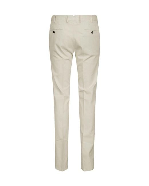 Pt Pantaloni Gray Pt Torino Pleated Chino Trousers for men