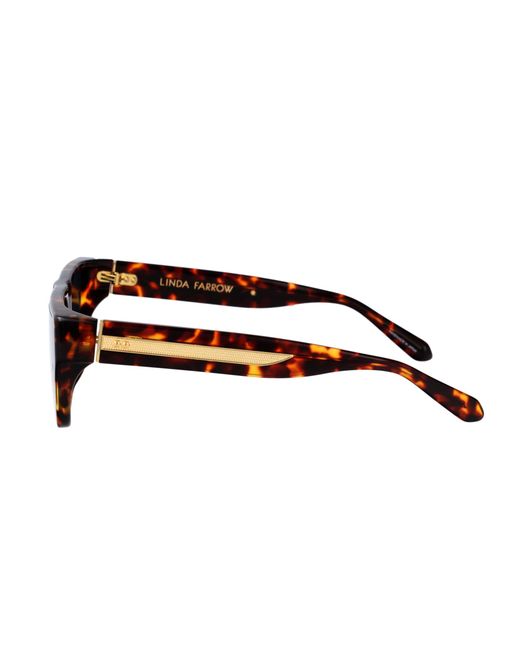 Linda Farrow Black Geometric Sunglasses