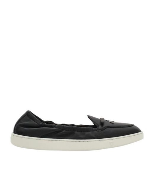 Ferragamo Black Flexible Loafer With Mini Bow
