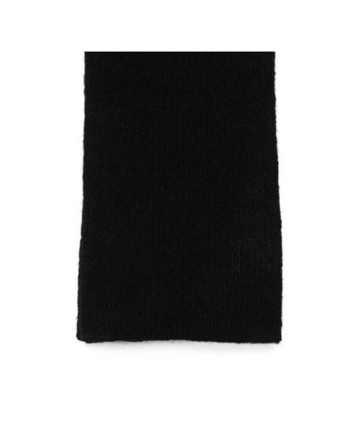 Dries Van Noten Black Ribbed Knit Scarf for men