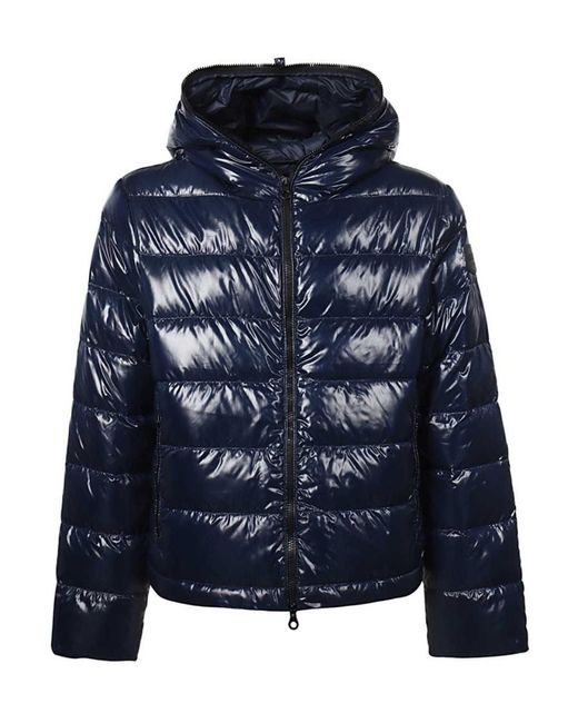 Duvetica Blue Glossy Hooded Jacket for men