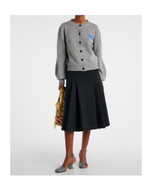 Marni Black Tiered Cotton-Blend Midi Skirt