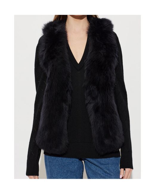 Balmain Black Sleeveless Fur Vest