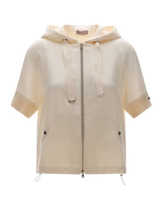 Herno Natural Hooded Zip-Front Jacket