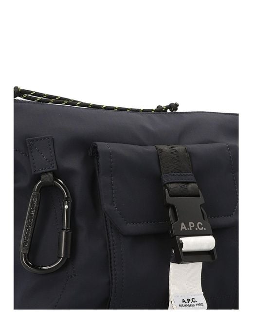 A.P.C. Black Logo Buckled Shoulder Bag for men