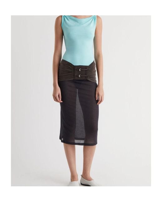 Paloma Wool Brown Double-Buckle Fastened Top