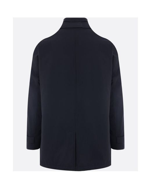 Herno Blue Buttoned Layered Effect Coat for men