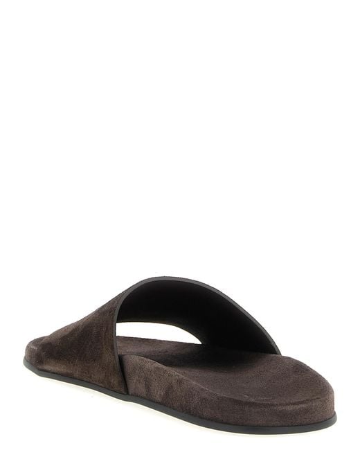 The Row Brown Hugh Slip-On Slides for men