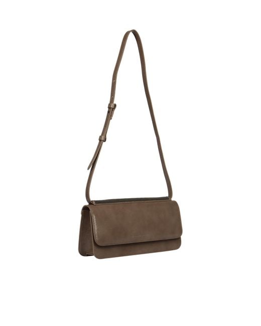 Brunello Cucinelli White Logo Embossed Shoulder Bag