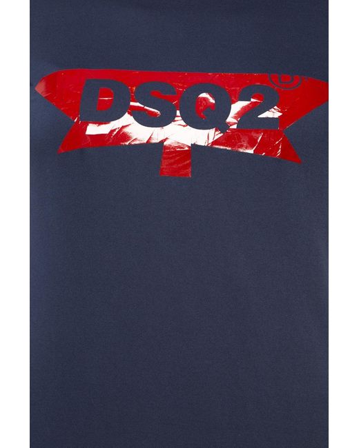 DSquared² Blue Logo Details T-Shirt