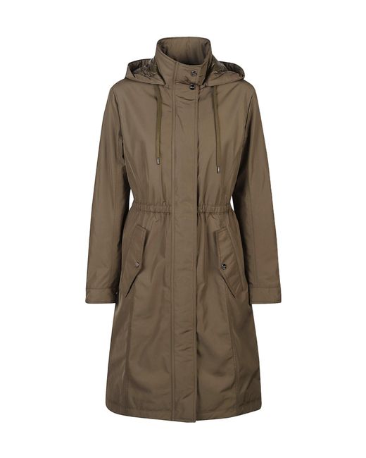 Herno Brown Hooded Drawstring Coat