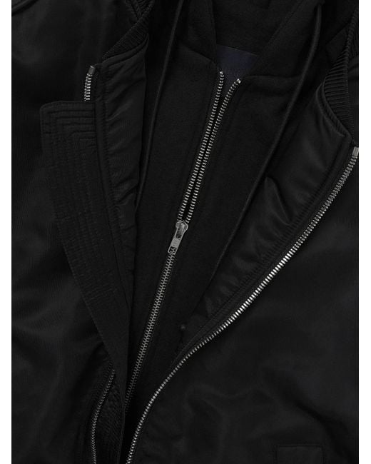 Juun.J Black Hooded Bomber Jacket for men