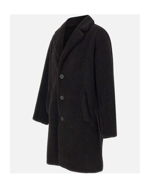 Herno Black Long-Sleeved Button-Up Coat for men