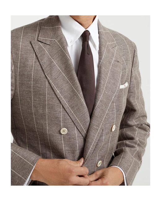 Brunello Cucinelli White Classic Pointed Tip Tie for men