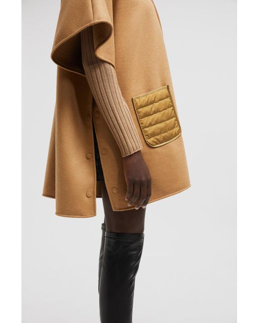 Moncler Brown Drawstring Hooded Cape