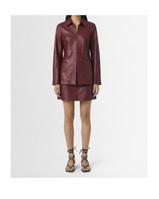 By Malene Birger Purple Alleys Leather Jacket