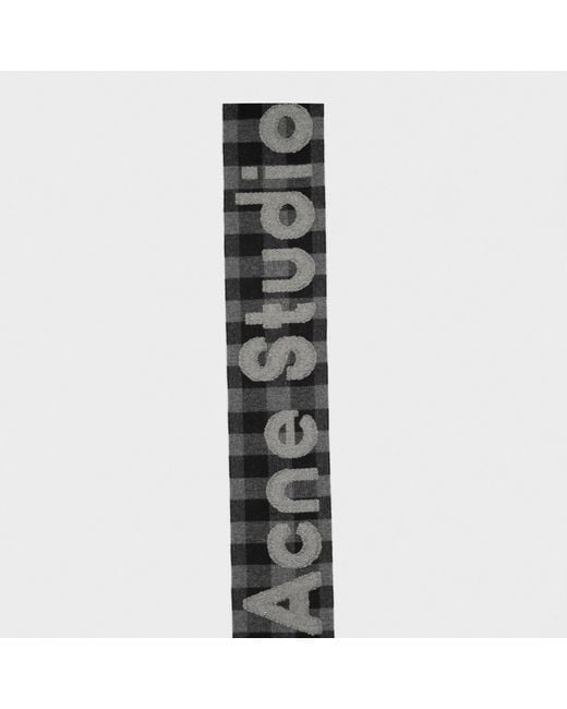 Acne Black Plaid Scarf for men