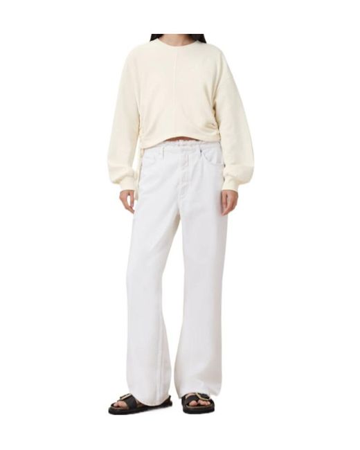 AllSaints White Drawstring-Detail Sweatshirt