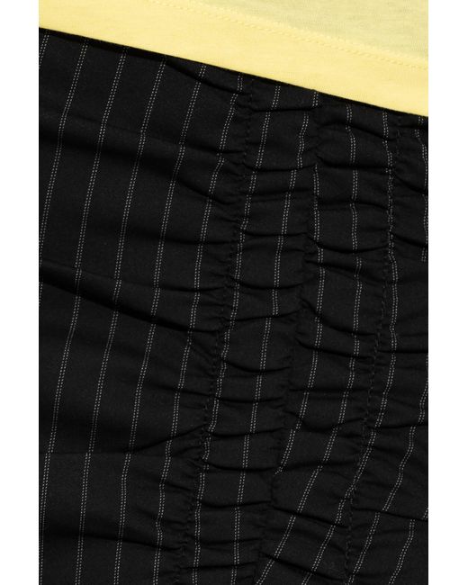 Ganni Black Stretch Stripe Mini Skirt