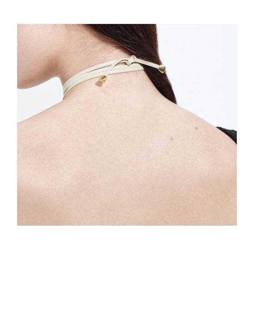 Bottega Veneta White Sardine Leather Necklace