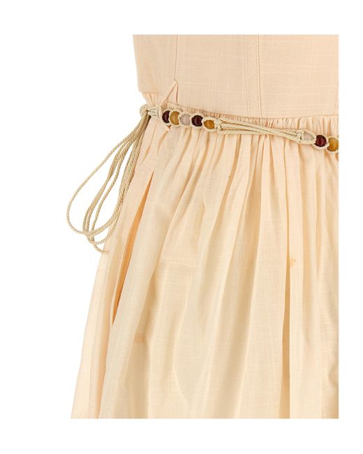 Zimmermann Natural Wanderlust Corset Midi Dress