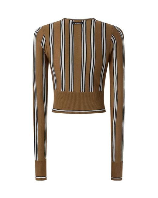 Pinko Green Striped Button Cardigan