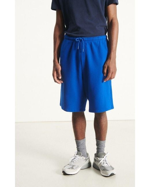 American Vintage Blue Drawstring Sweat Shorts for men