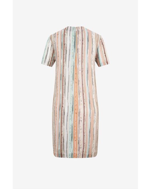 Missoni White Round-Neck Short-Sleeve Dress