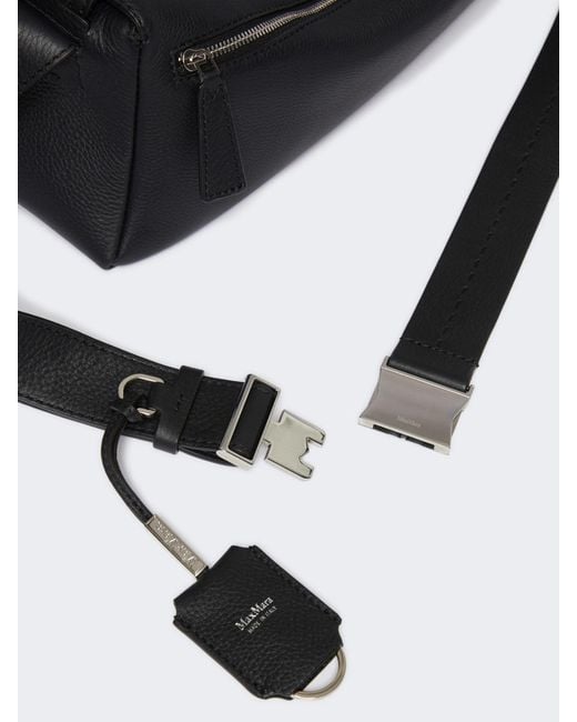 Max Mara Black Small Mxaskipper Leather Shoulder Bag