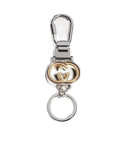 Gucci White Interlocking G Key Chain for men