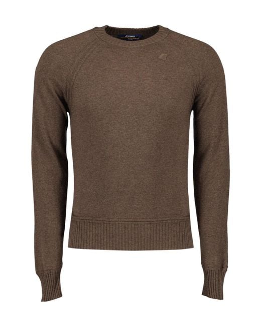 K-Way Brown Sebas Crew Neck Knitted Sweater for men