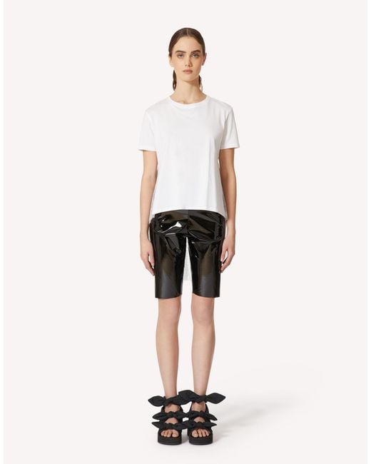RED Valentino White Logo Tulle Short-Sleeved T-Shirt