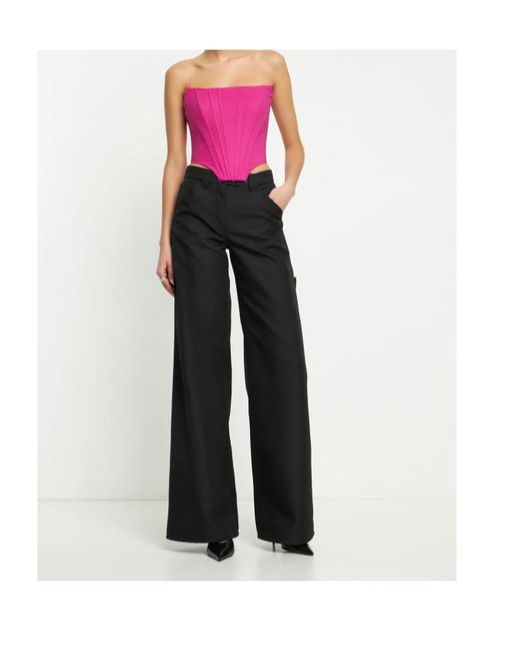 GIUSEPPE DI MORABITO Pink Double Twisted Wool Corset Top