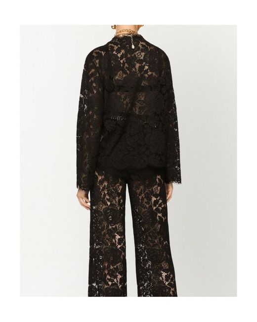Dolce & Gabbana Black Single-Breasted Lace Jacket