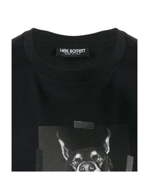 Neil Barrett Black Pattern Printed T-Shirt for men
