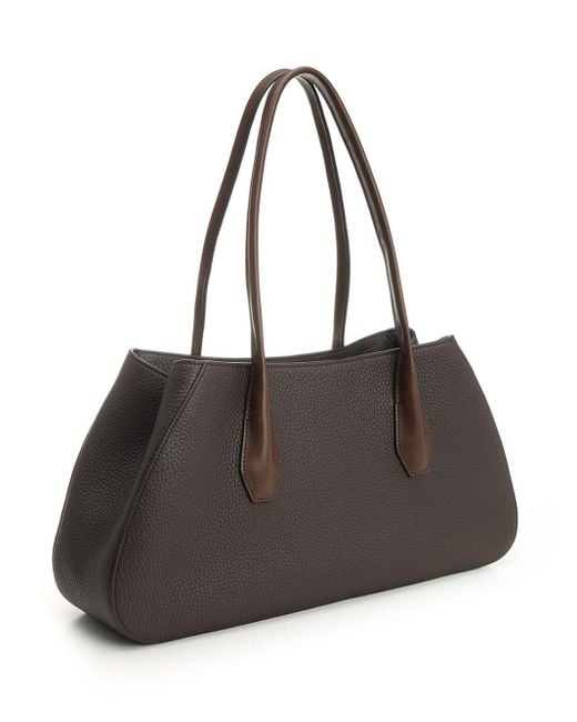 The Row Black Alger Stitch Detailed Shoulder Bag