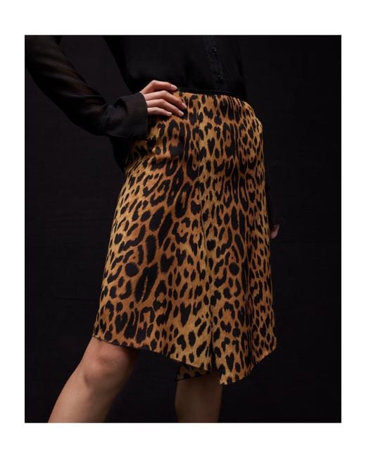 Gucci Natural Printed Silk Crêpe De Chine Skirt