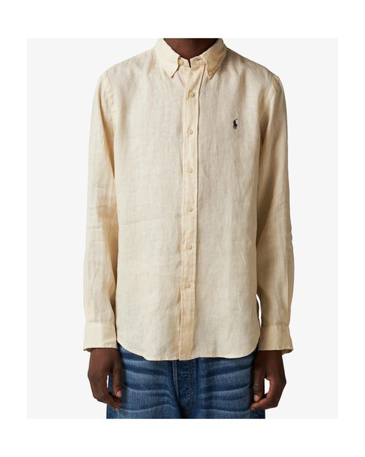 Polo Ralph Lauren Natural Logo Embroidered Polo Pony Shirt for men