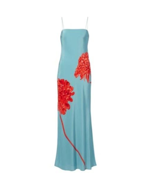 Sir Blue Amelie Floral Silk Crepe Maxi Dress
